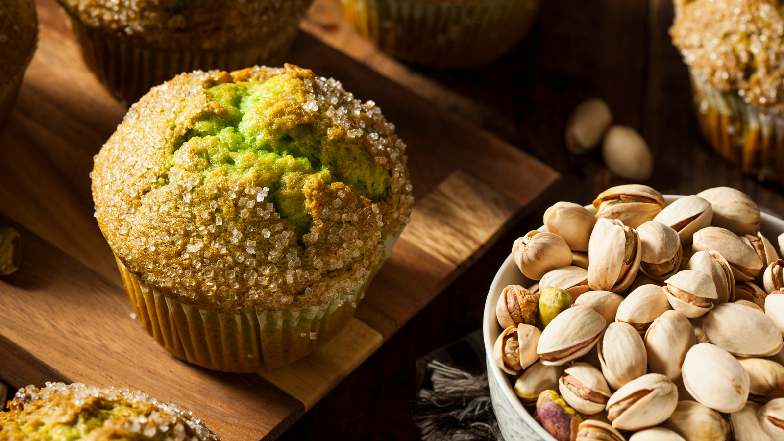 Muffins de Pistachos y Matcha
