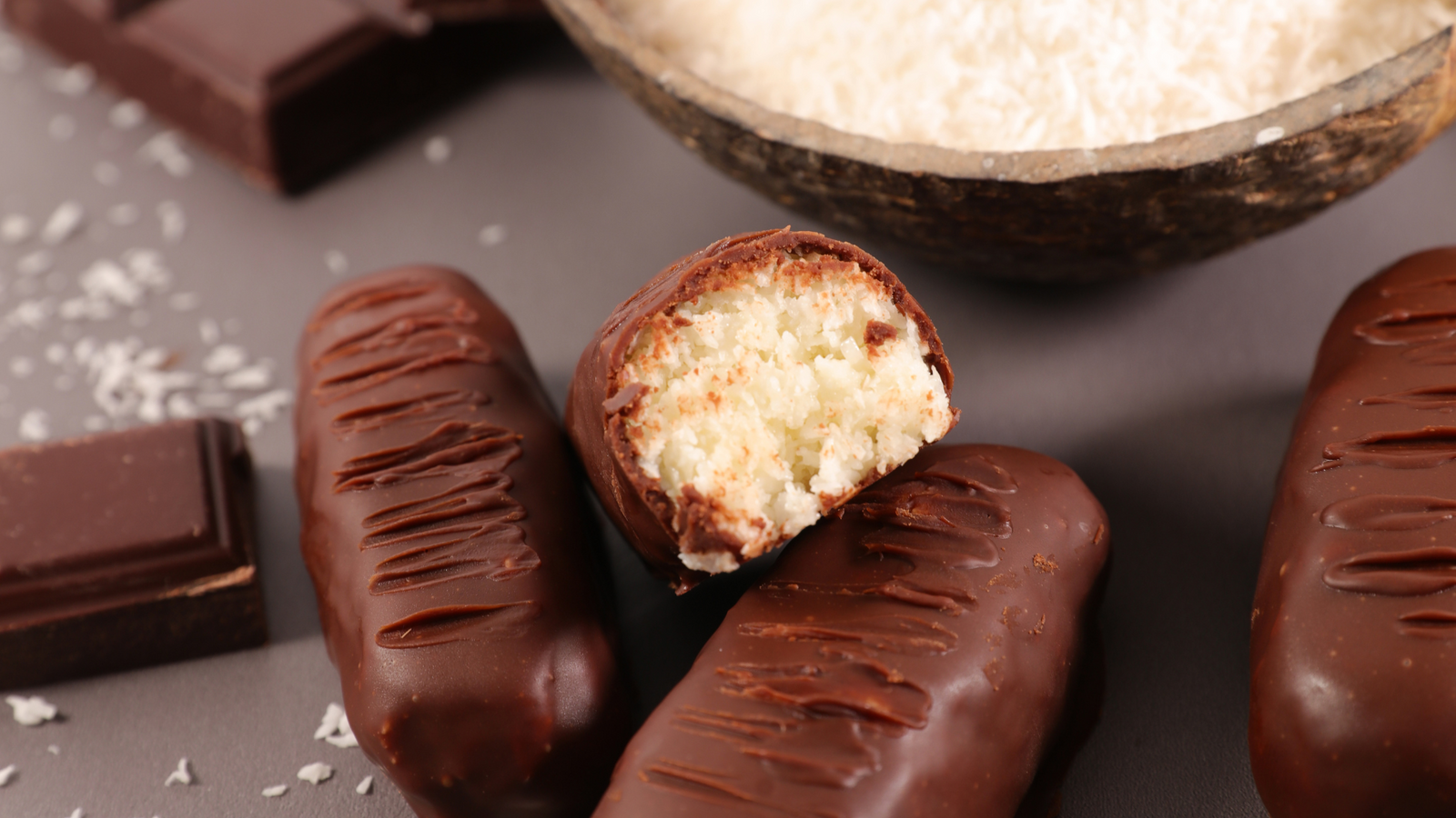 Barritas de coco y chocolate