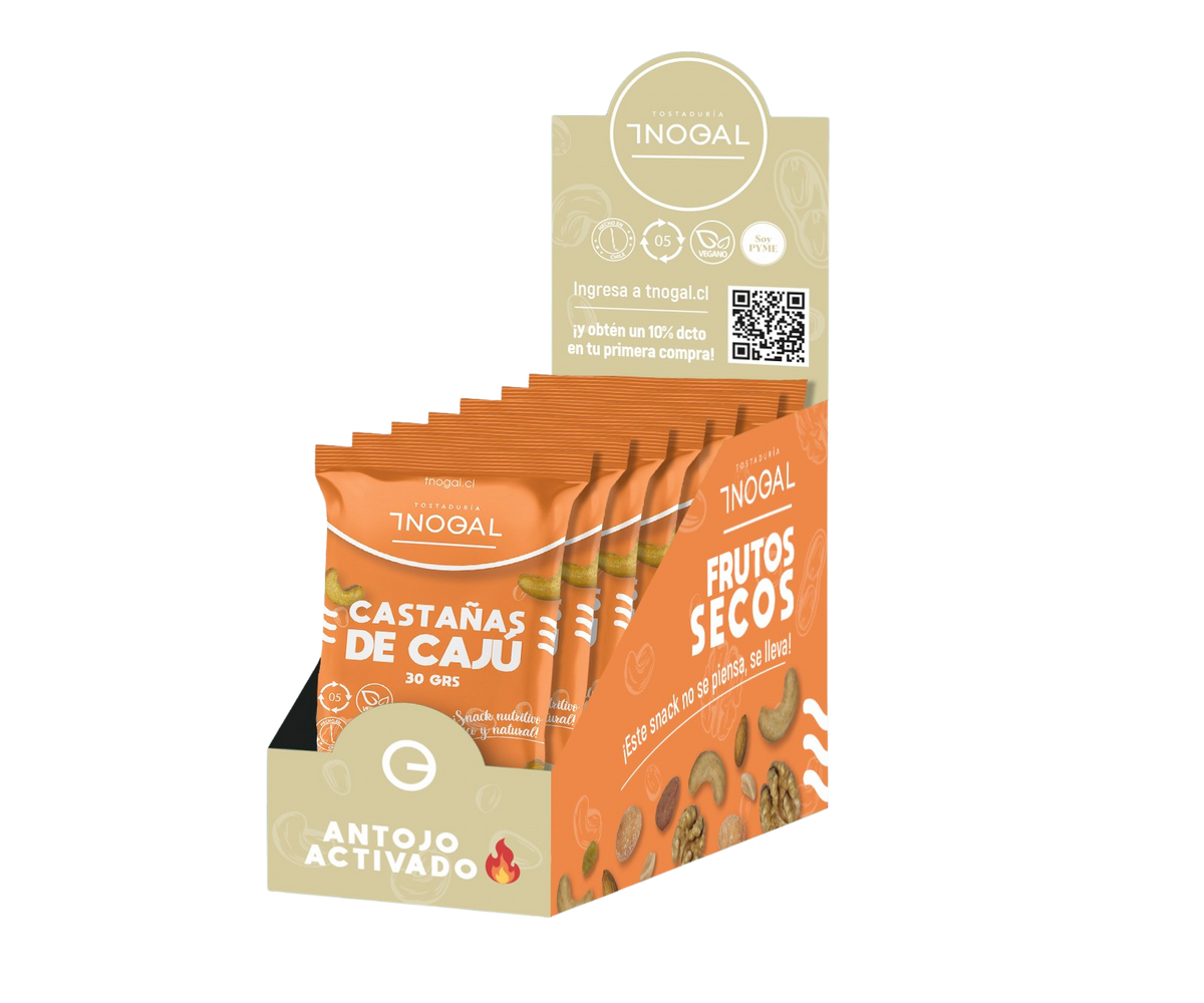 Display 12 Castañas cajú sin sal 30 grs