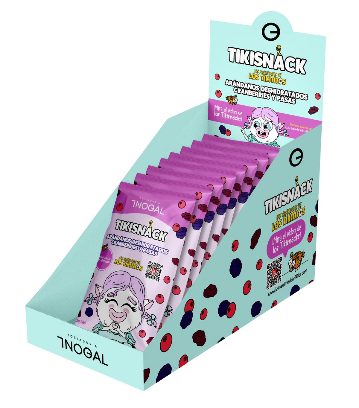 Display 10 snack Issa: Arándanos liofilizados, cranberries y pasas