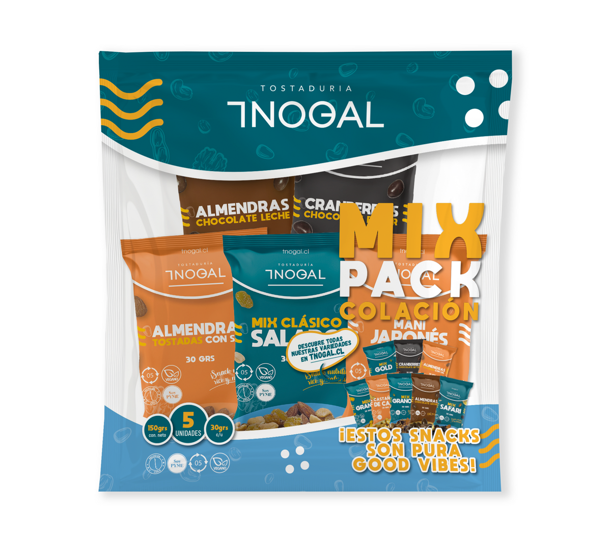 Bolsa de colaciones de 5 UN snacks Tnogal